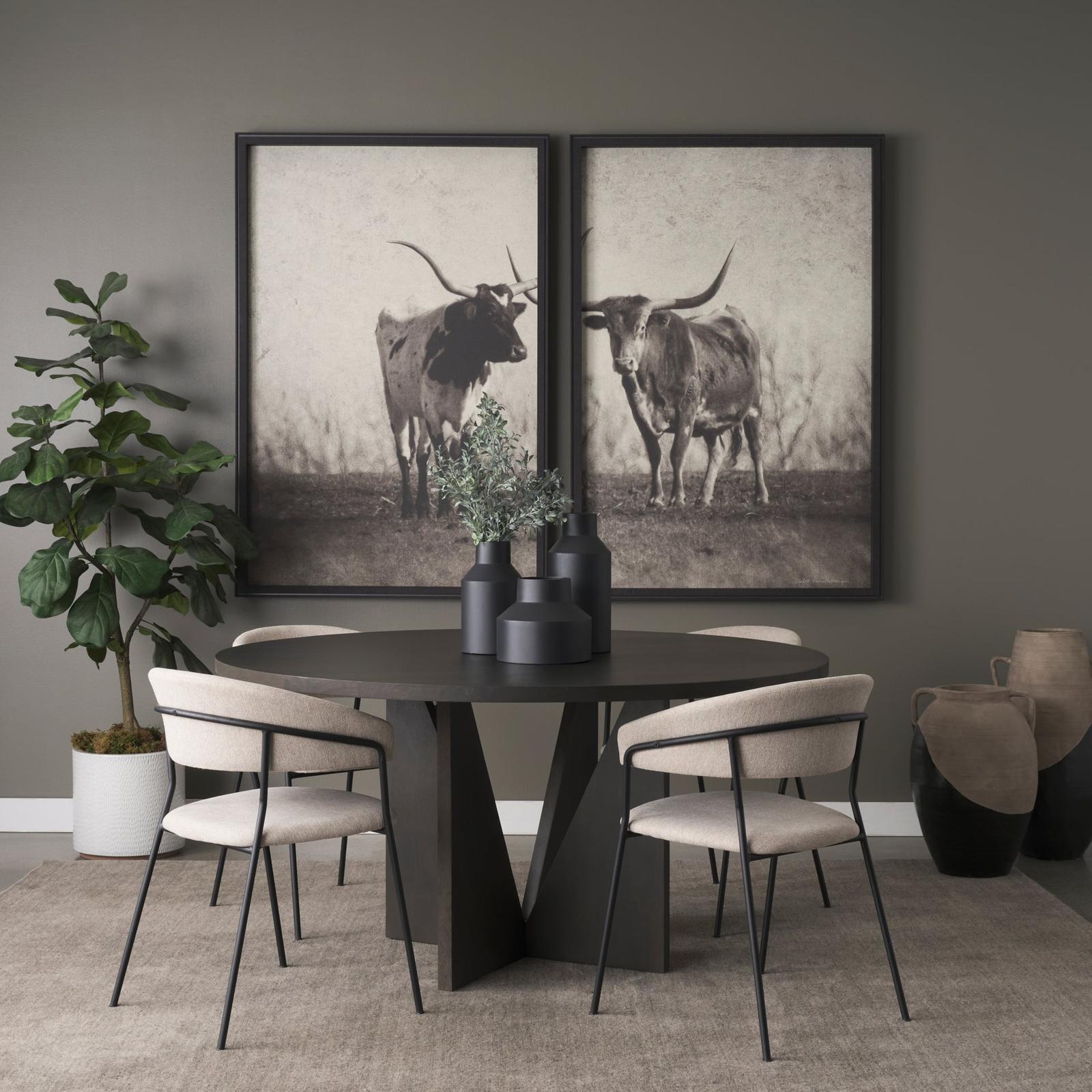 Mercana Tarro Wood w/ Geometrical Base Dining Table