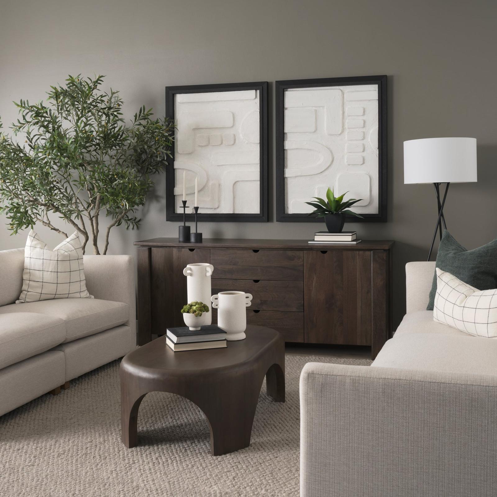 Mercana Dylan Textured Off White w/ Handles Ceramic Vase Clearance