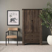 Mercana Wallen Solid Dark Brown Wood Curio Cabinet