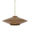 Mercana Titus 1-Light Brass Finished Metal Disc Pendant Clearance