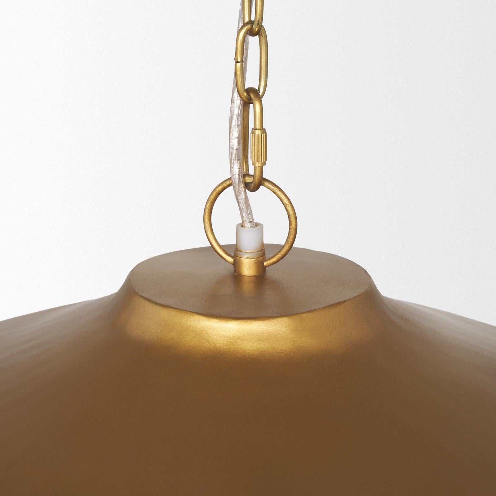 Mercana Titus 1-Light Brass Finished Metal Disc Pendant Clearance