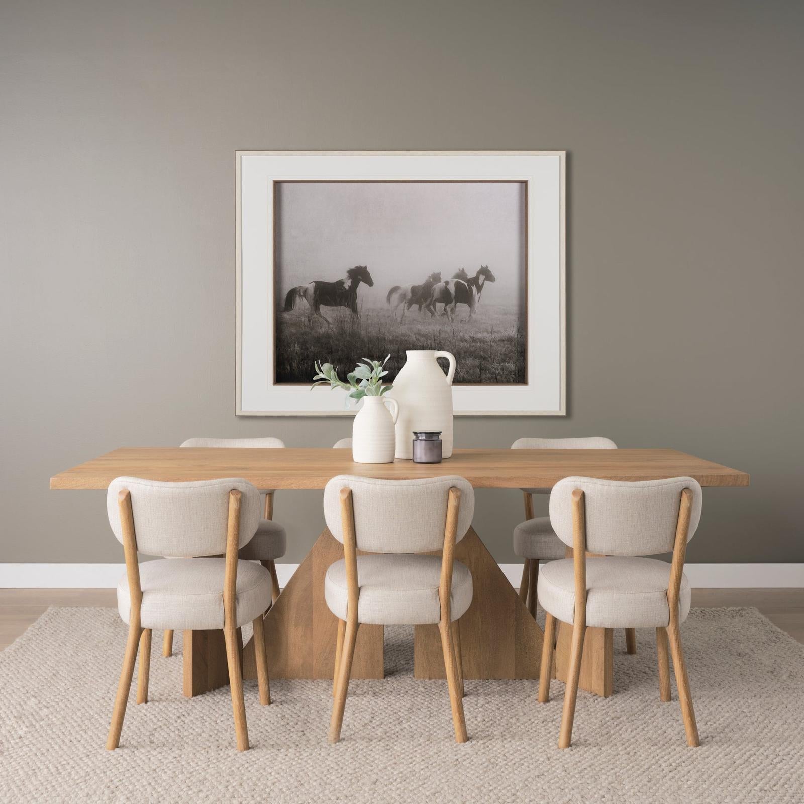 Mercana Tarro Wood w/ Geometrical Base Dining Table