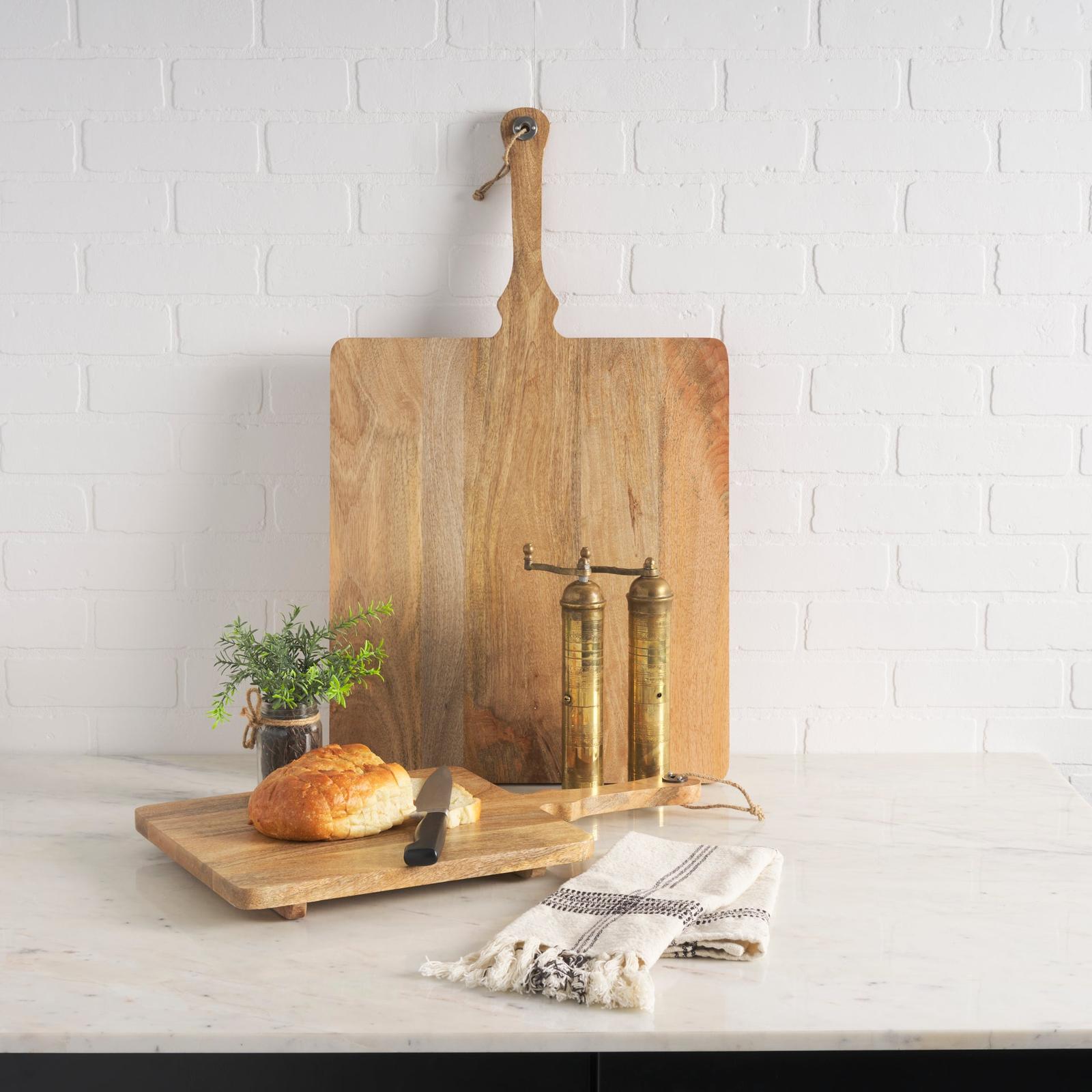 Mercana Khana Natural Solid Wood Square Serving Boards