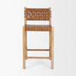 Mercana Shane Brown Wood w/ Woven Brown Leather Counter Stool Clearance