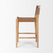 Mercana Shane Brown Wood w/ Woven Brown Leather Counter Stool Clearance