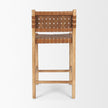 Mercana Shane Brown Wood w/ Woven Brown Leather Counter Stool Clearance