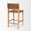 Mercana Shane Brown Wood w/ Woven Brown Leather Counter Stool Clearance