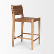 Mercana Shane Brown Wood w/ Woven Brown Leather Counter Stool Clearance