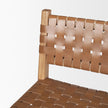 Mercana Shane Brown Wood w/ Woven Brown Leather Counter Stool Clearance