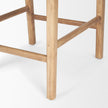 Mercana Shane Brown Wood w/ Woven Brown Leather Counter Stool Clearance