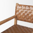 Mercana Shane Brown Wood w/ Woven Brown Leather Dining Armchair