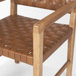 Mercana Shane Brown Wood w/ Woven Brown Leather Dining Armchair