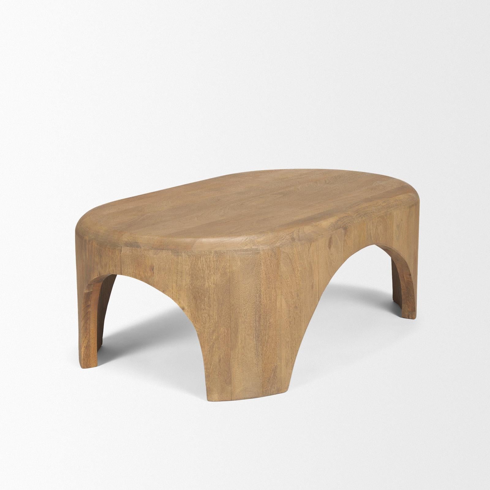 Mercana Shima Wood W/Arched Legs Coffee Table