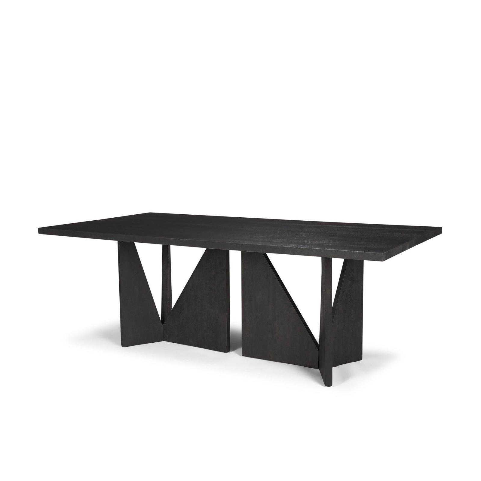 Mercana Tarro Wood w/ Geometrical Base Dining Table