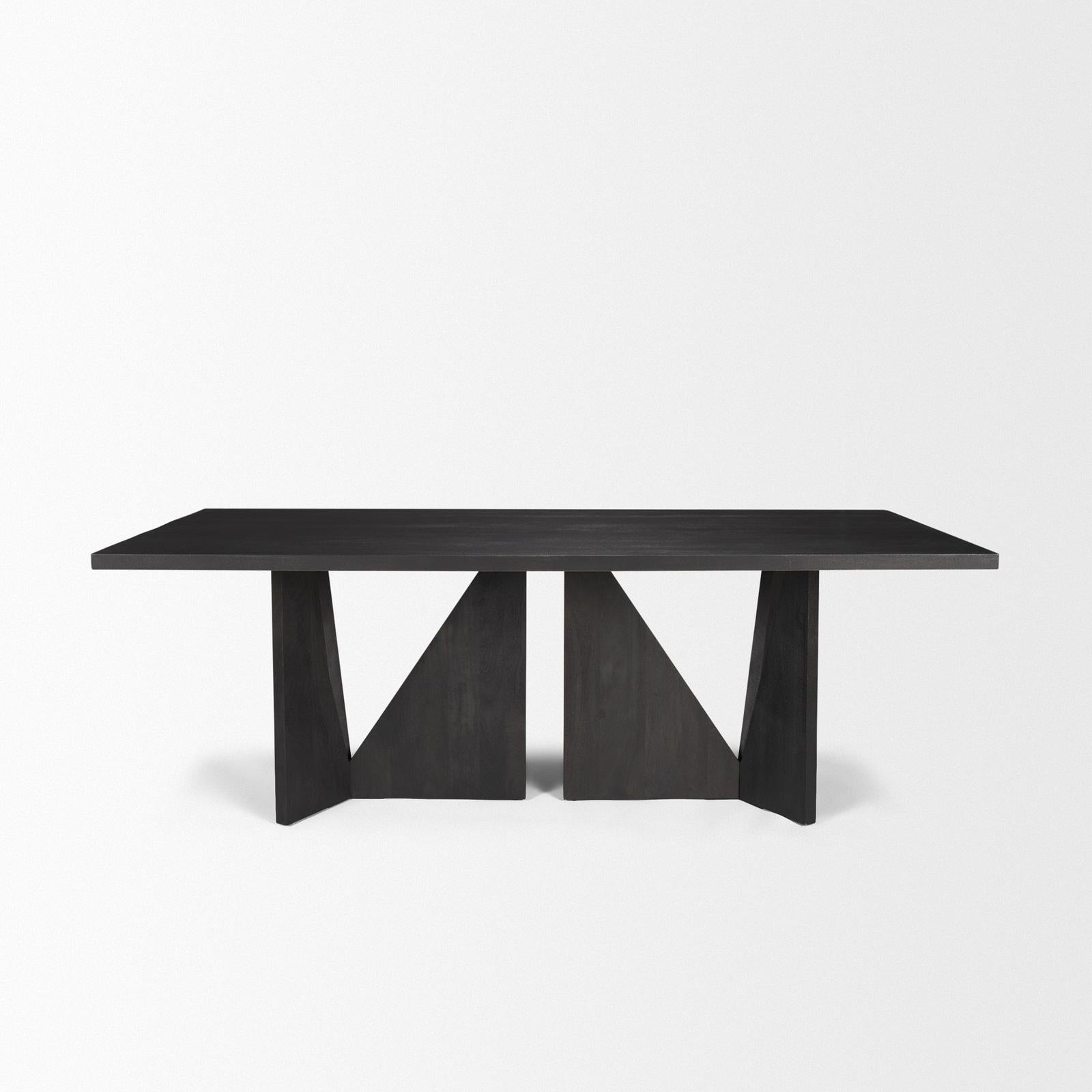 Mercana Tarro Wood w/ Geometrical Base Dining Table