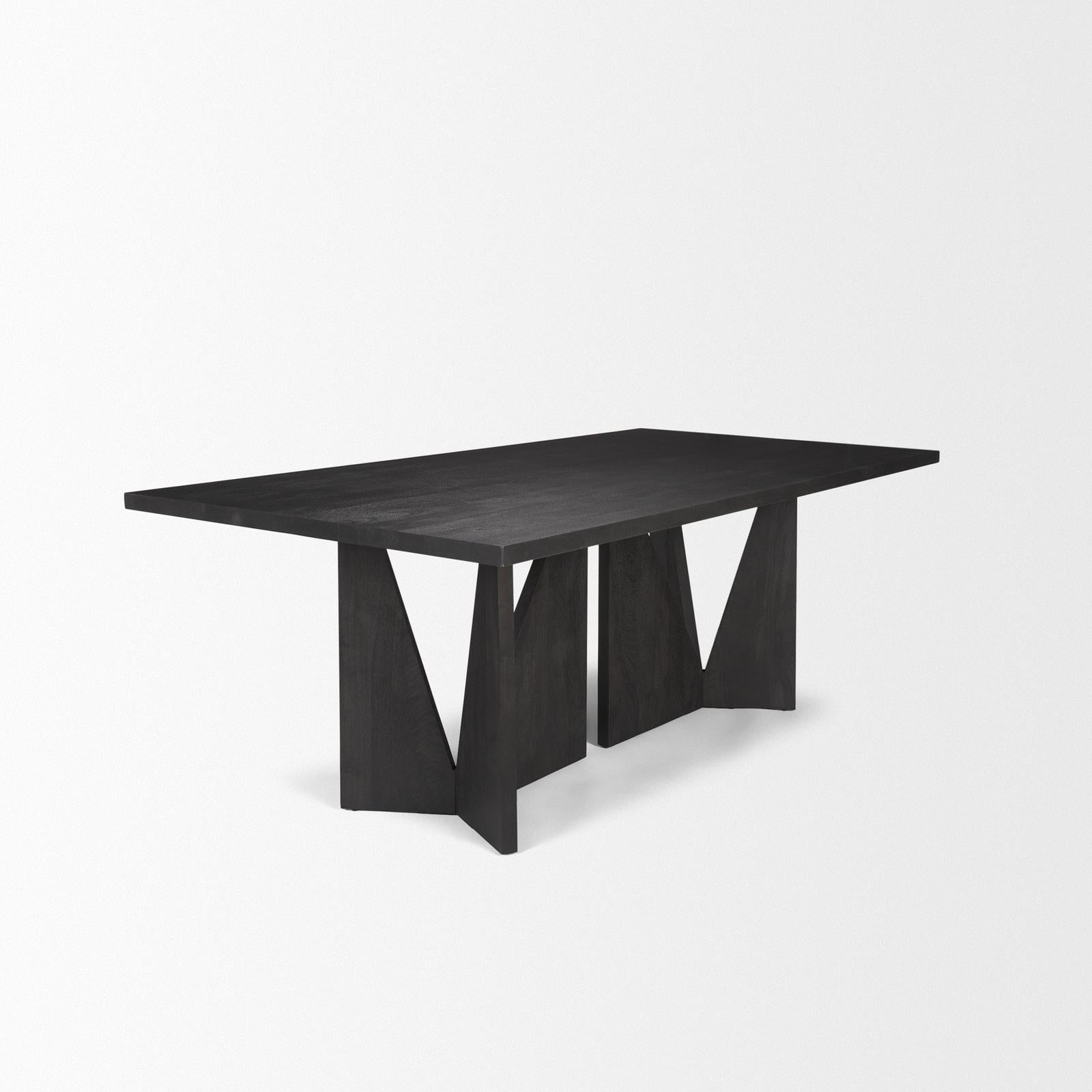 Mercana Tarro Wood w/ Geometrical Base Dining Table