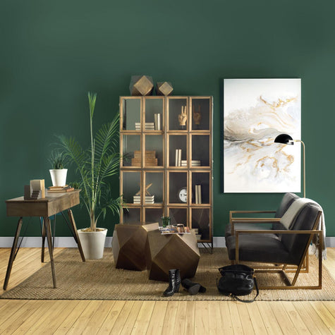 Mercana Pandora Brown Wood and Metal Glass Door Display Cabinet