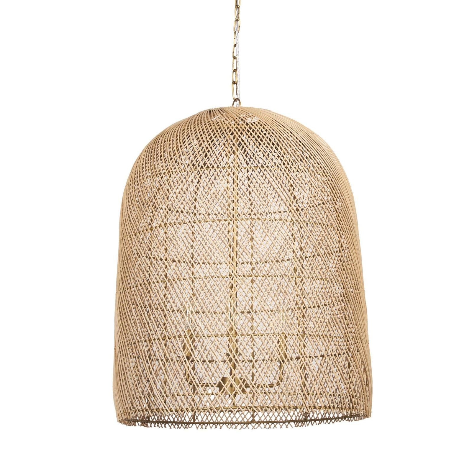 Mercana Thad 4-Light Natural Woven Rattan Chandelier
