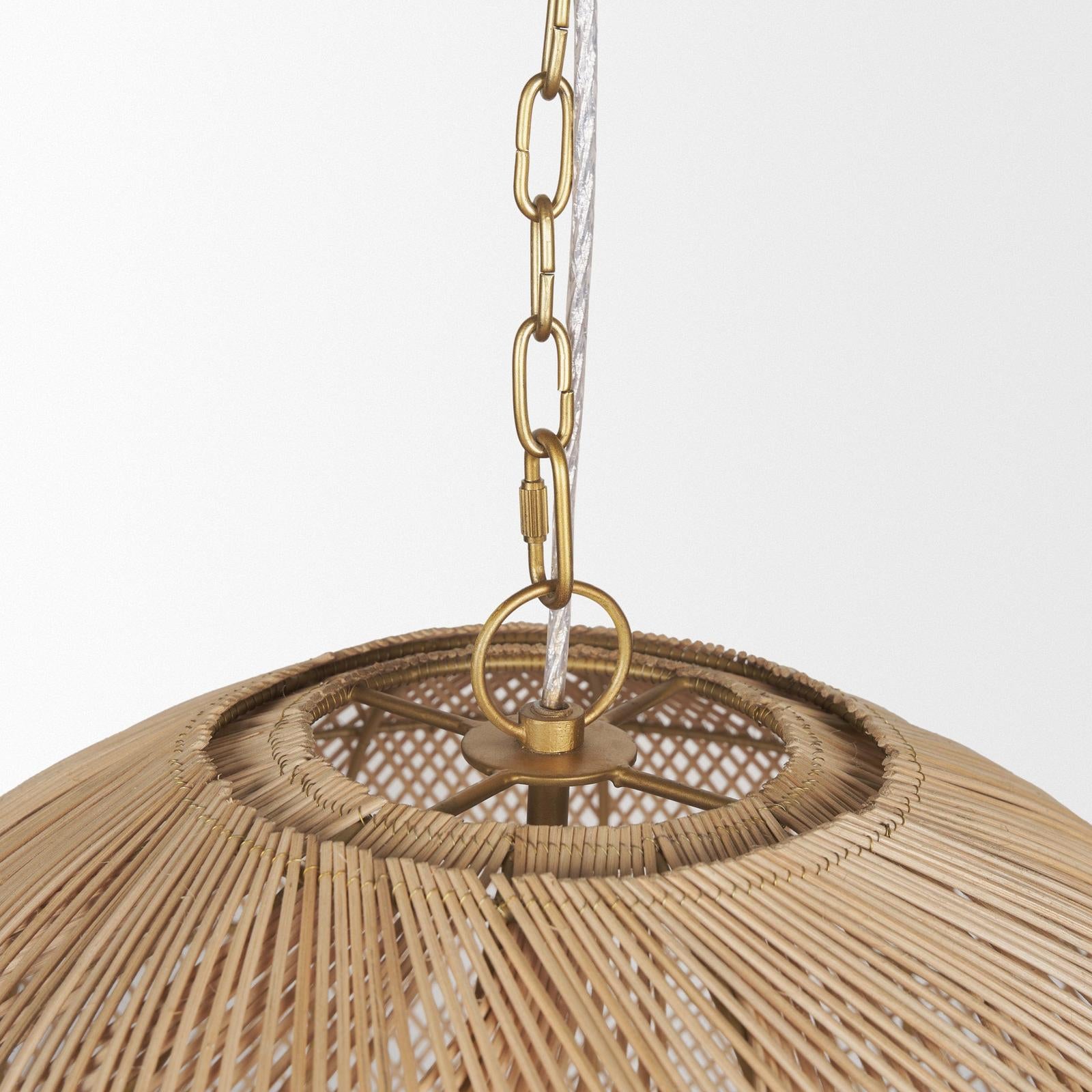 Mercana Thad 4-Light Natural Woven Rattan Chandelier