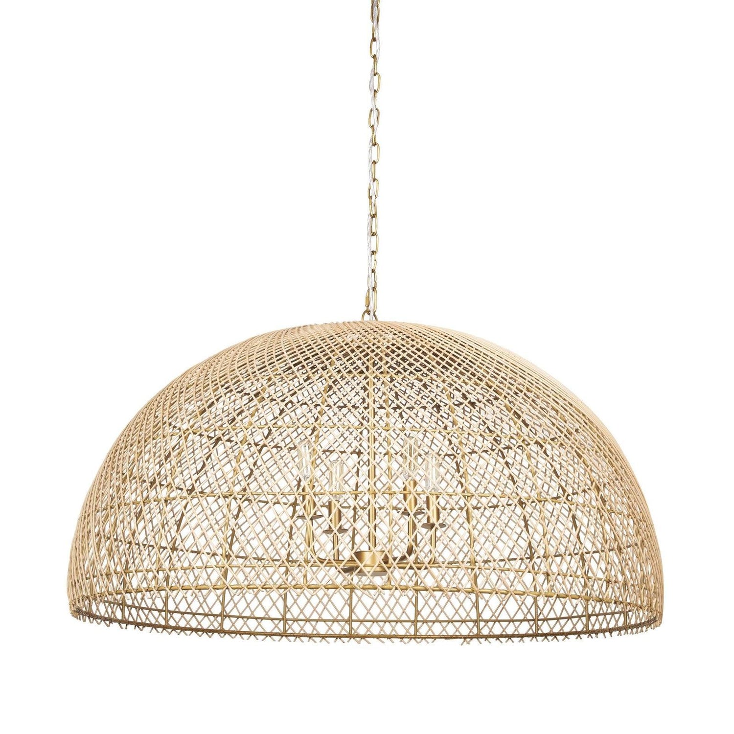 Mercana Thad 4-Light Natural Woven Rattan Chandelier