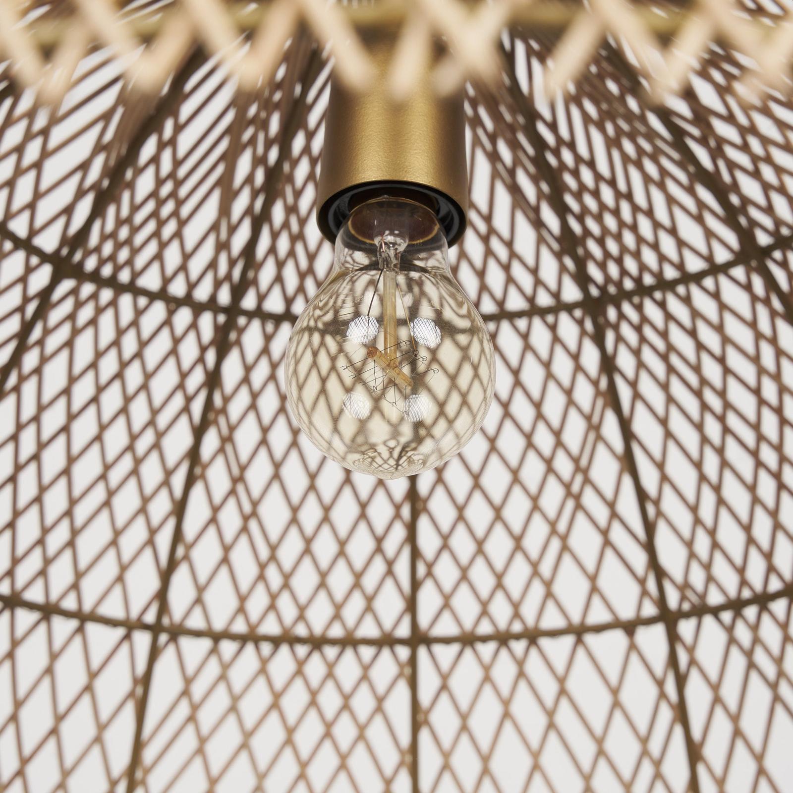 Mercana Thad 1-Light Natural Woven Rattan Dome Pendant Clearance