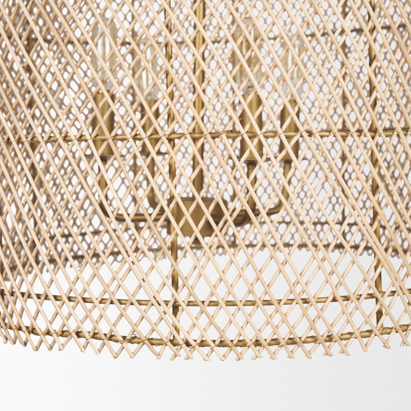 Mercana Thad 4-Light Natural Woven Rattan Chandelier