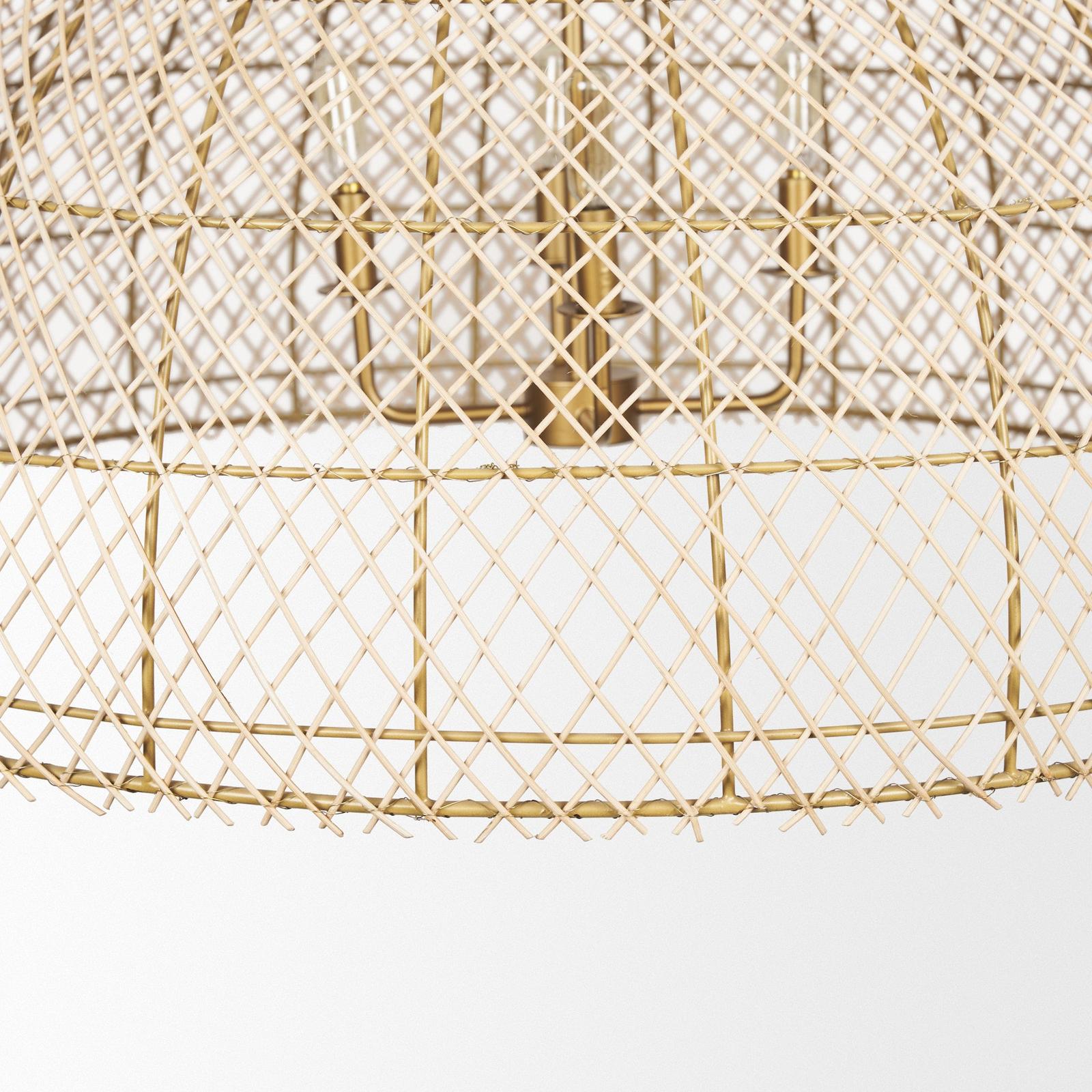 Mercana Thad 4-Light Natural Woven Rattan Chandelier
