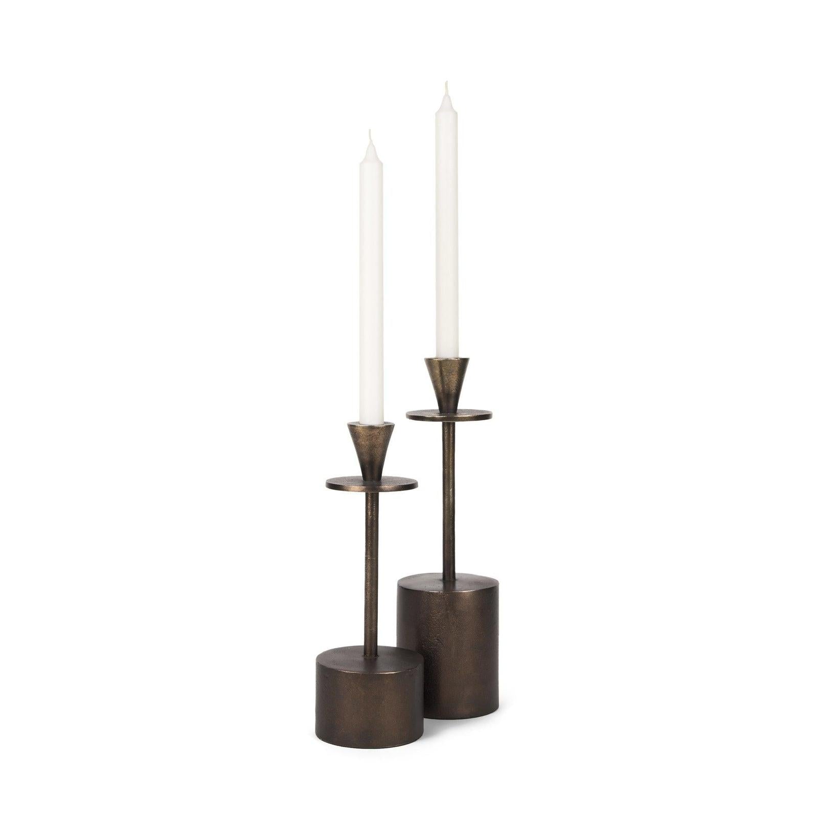 Mercana Petria Textured Metal Taper Candle Holders