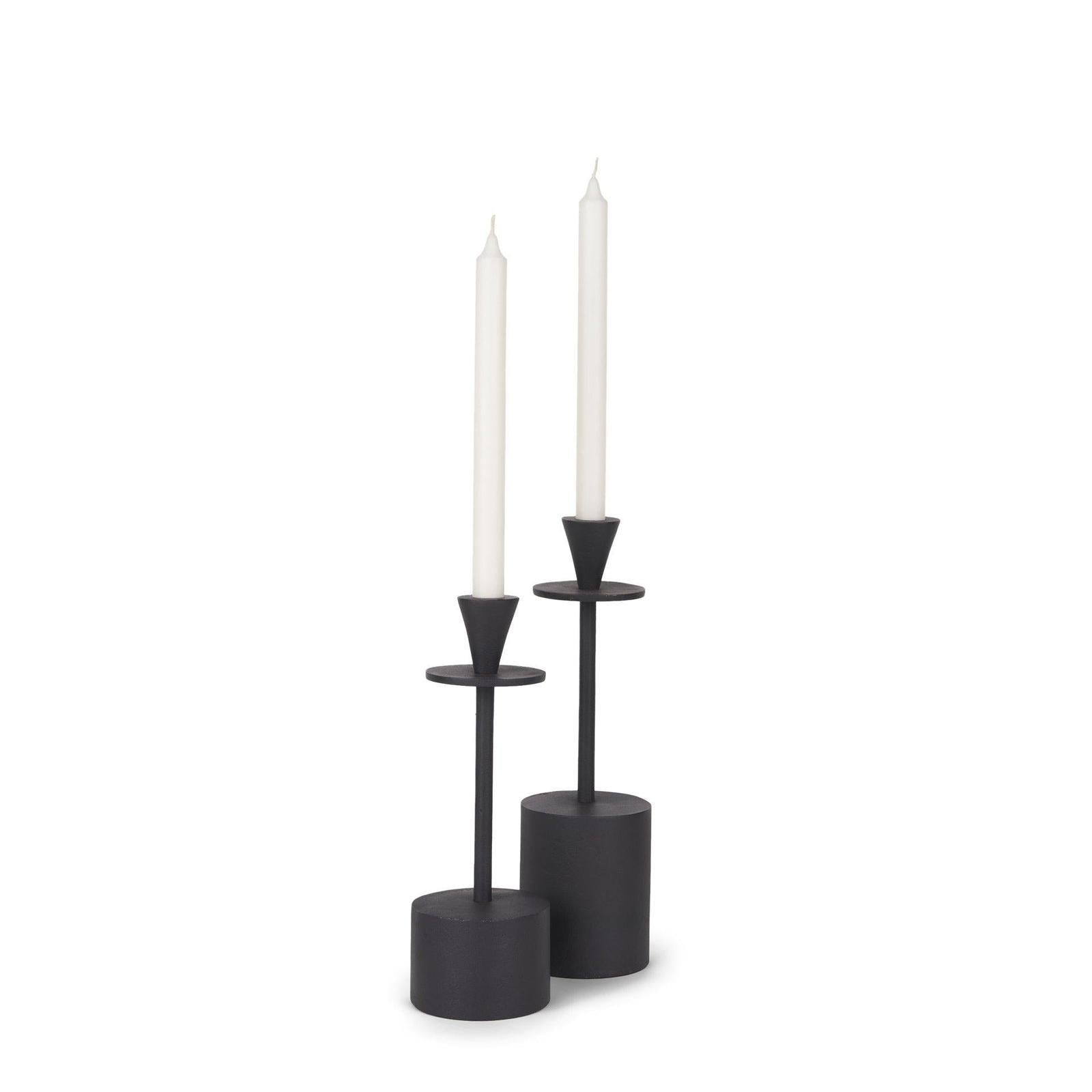 Mercana Petria Textured Metal Taper Candle Holders