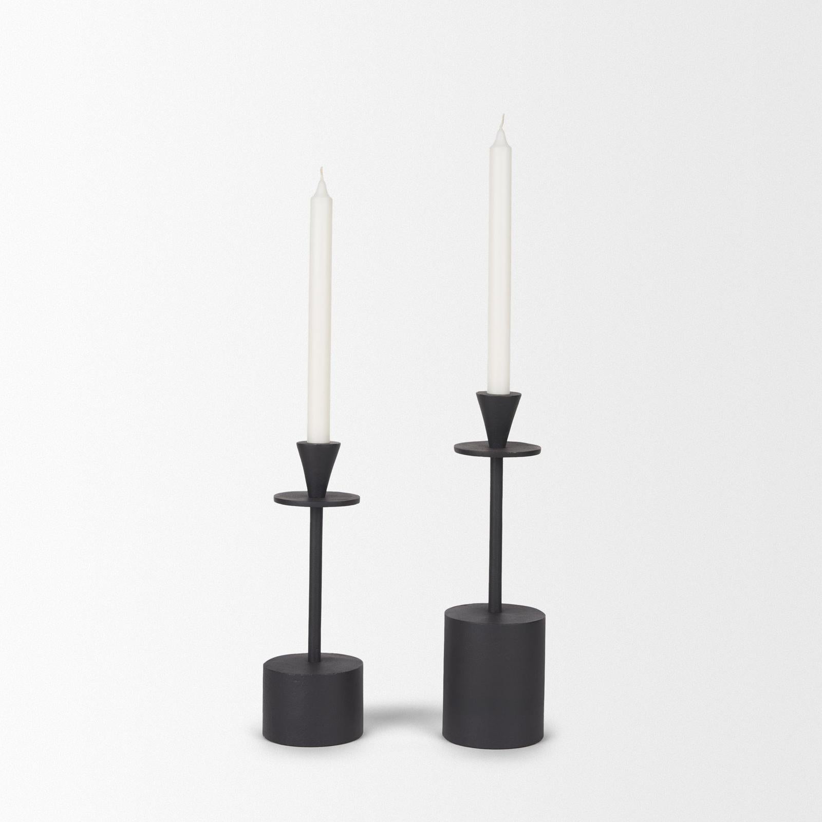 Mercana Petria Textured Metal Taper Candle Holders