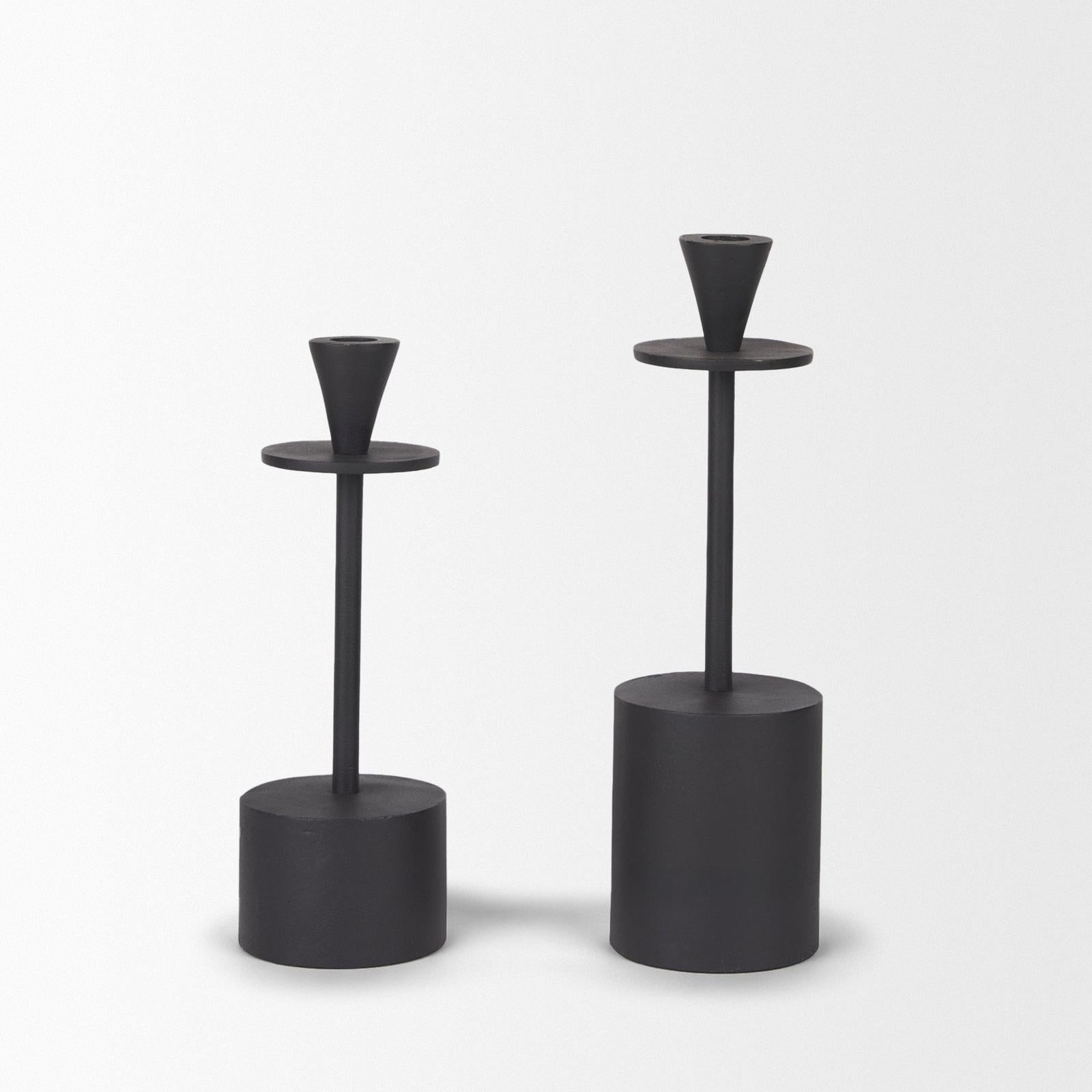 Mercana Petria Textured Metal Taper Candle Holders