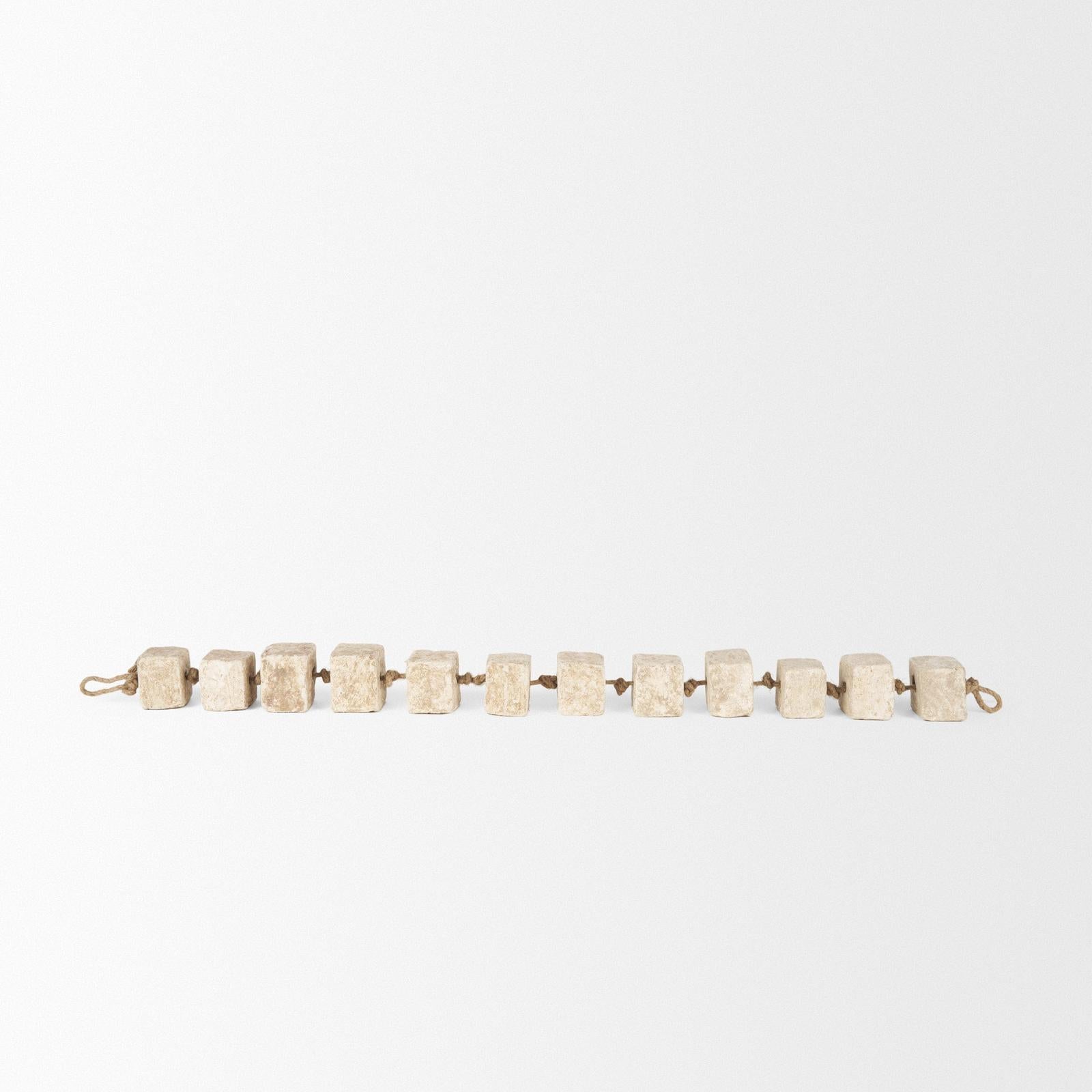 Mercana Mala Beige Paper Mache Cube Garland