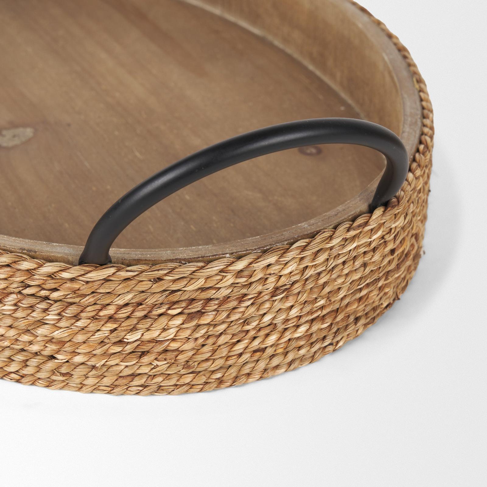 Mercana Wheaton Light Brown Wood w/ Natural Jute Serving Trays