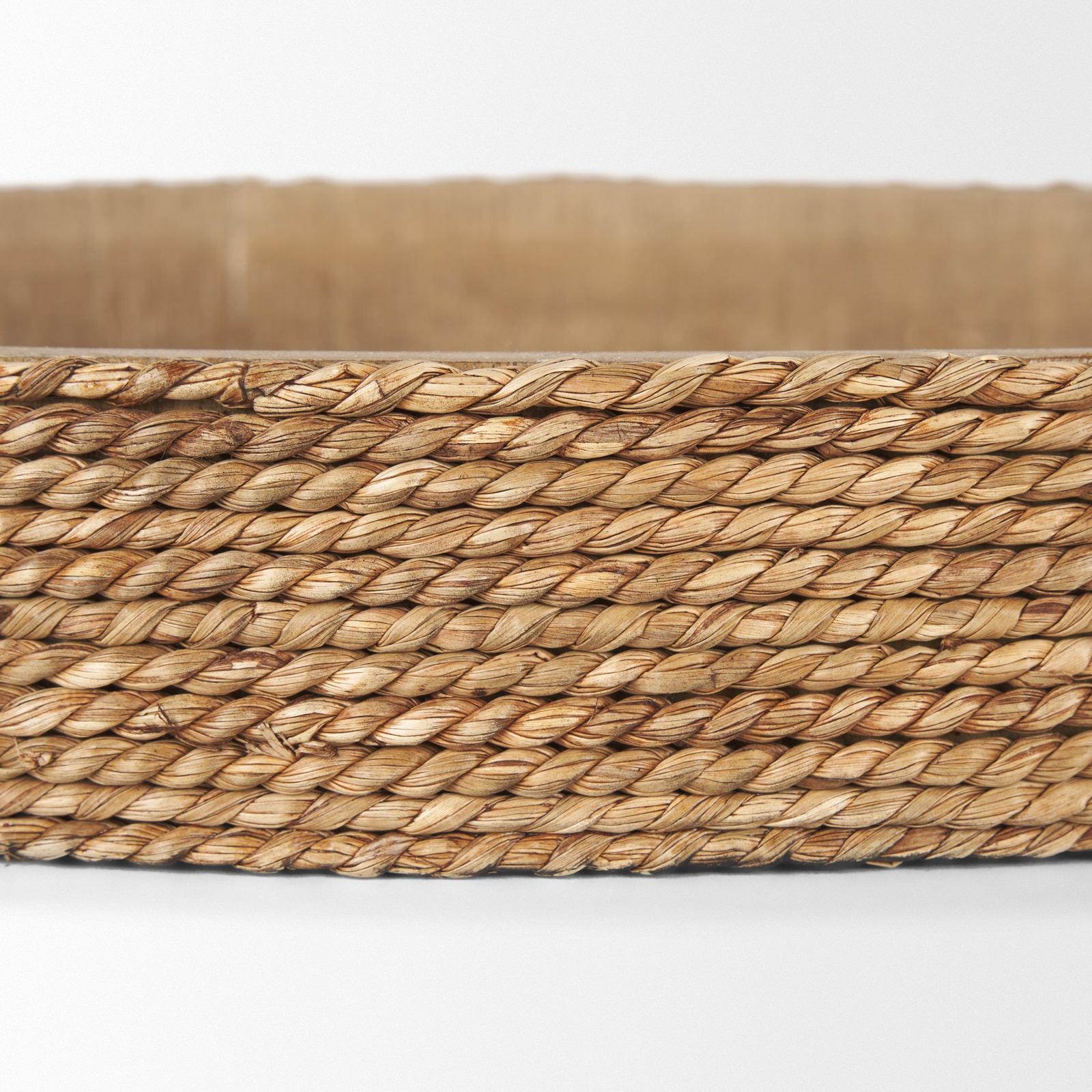 Mercana Wheaton Light Brown Wood w/ Natural Jute Serving Trays