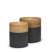 Mercana Wenopa Matte Black Wood w/ Natural Jute Accent Tables Clearance