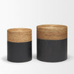 Mercana Wenopa Matte Black Wood w/ Natural Jute Accent Tables Clearance