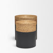 Mercana Wenopa Matte Black Wood w/ Natural Jute Accent Tables Clearance