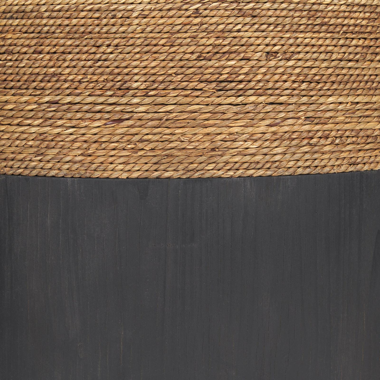 Mercana Wenopa Matte Black Wood w/ Natural Jute Accent Tables Clearance