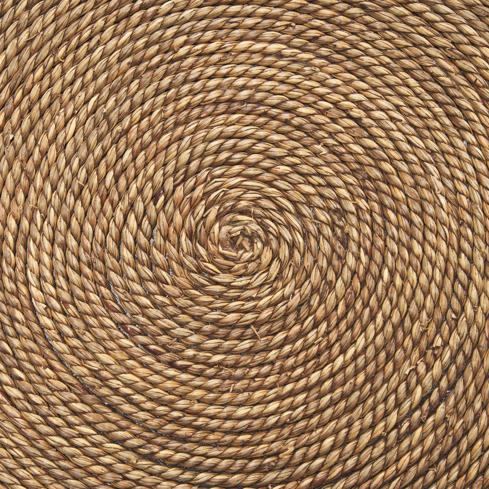 Mercana Wenopa Matte Black Wood w/ Natural Jute Accent Tables Clearance