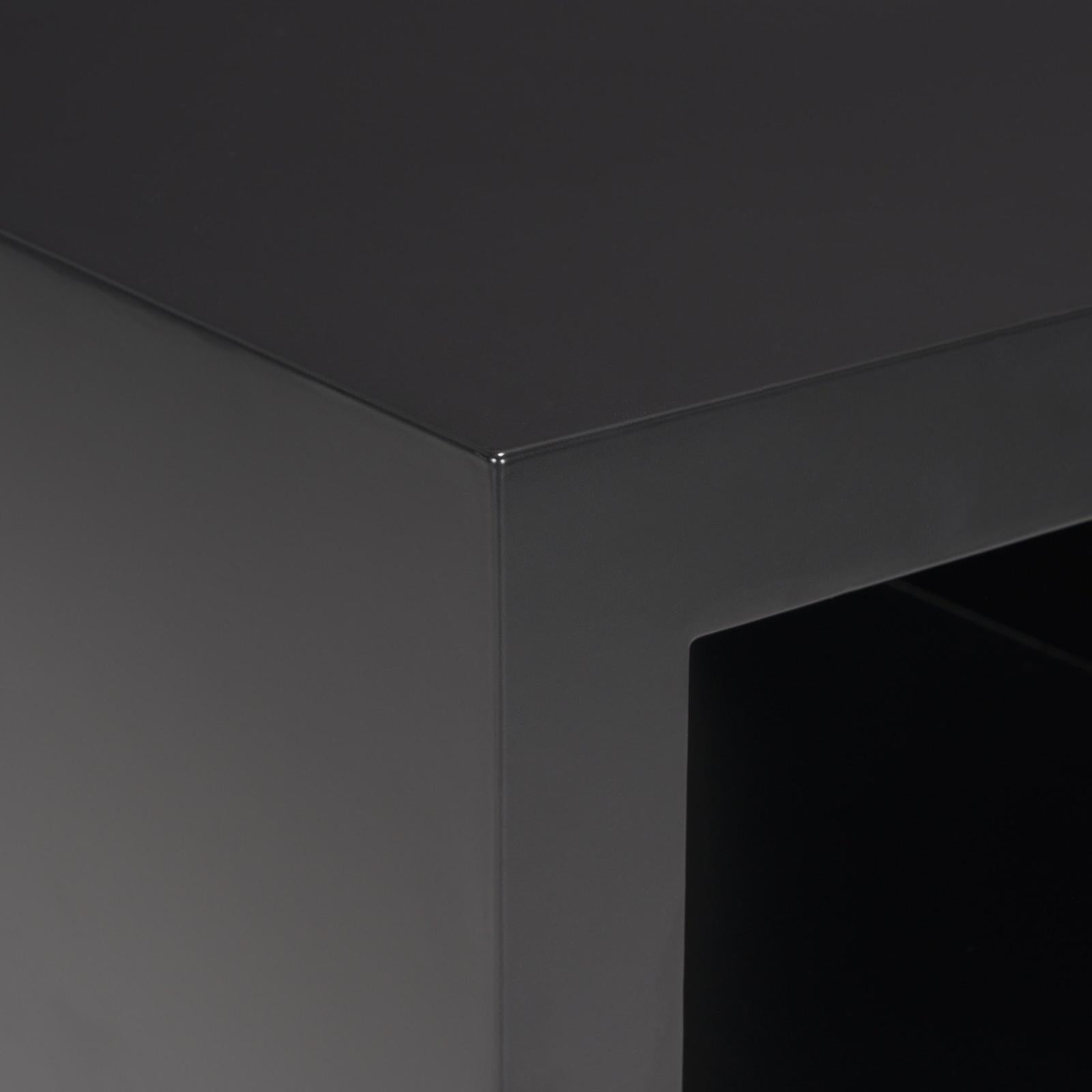 Mercana Vondra Matte Black Metal w/ Open Shelves Side table