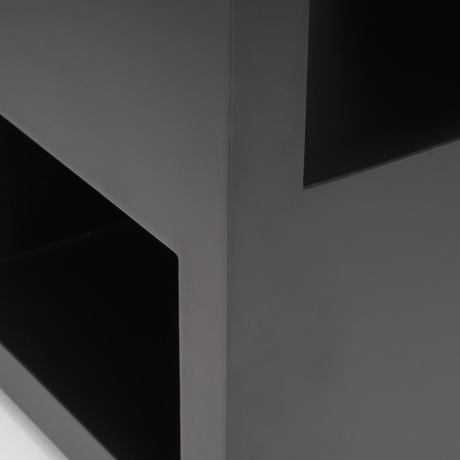Mercana Vondra Matte Black Metal w/ Open Shelves Side table