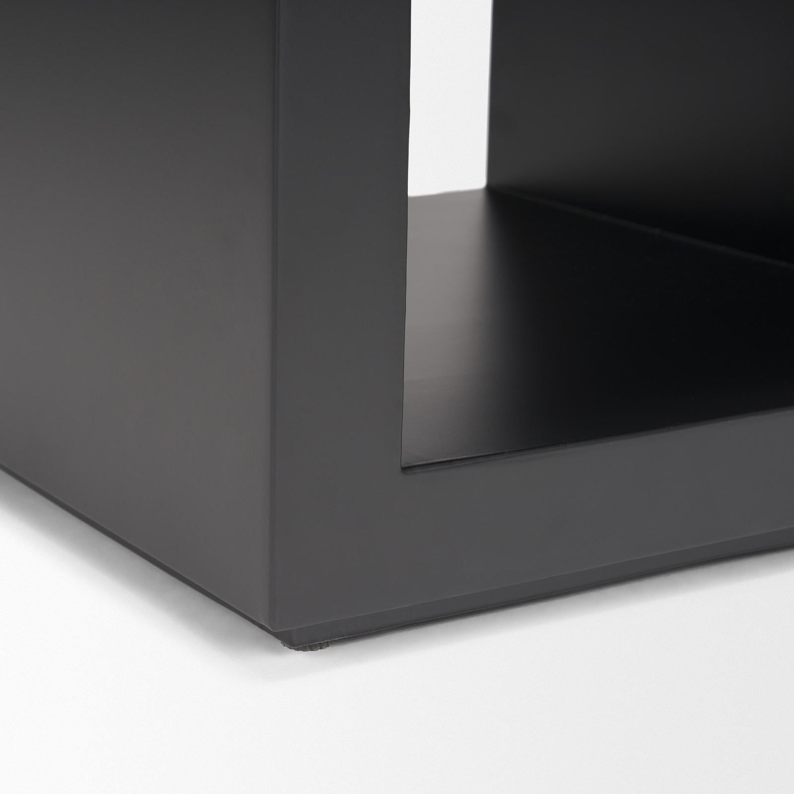 Mercana Vondra Matte Black Metal w/ Open Shelves Side table