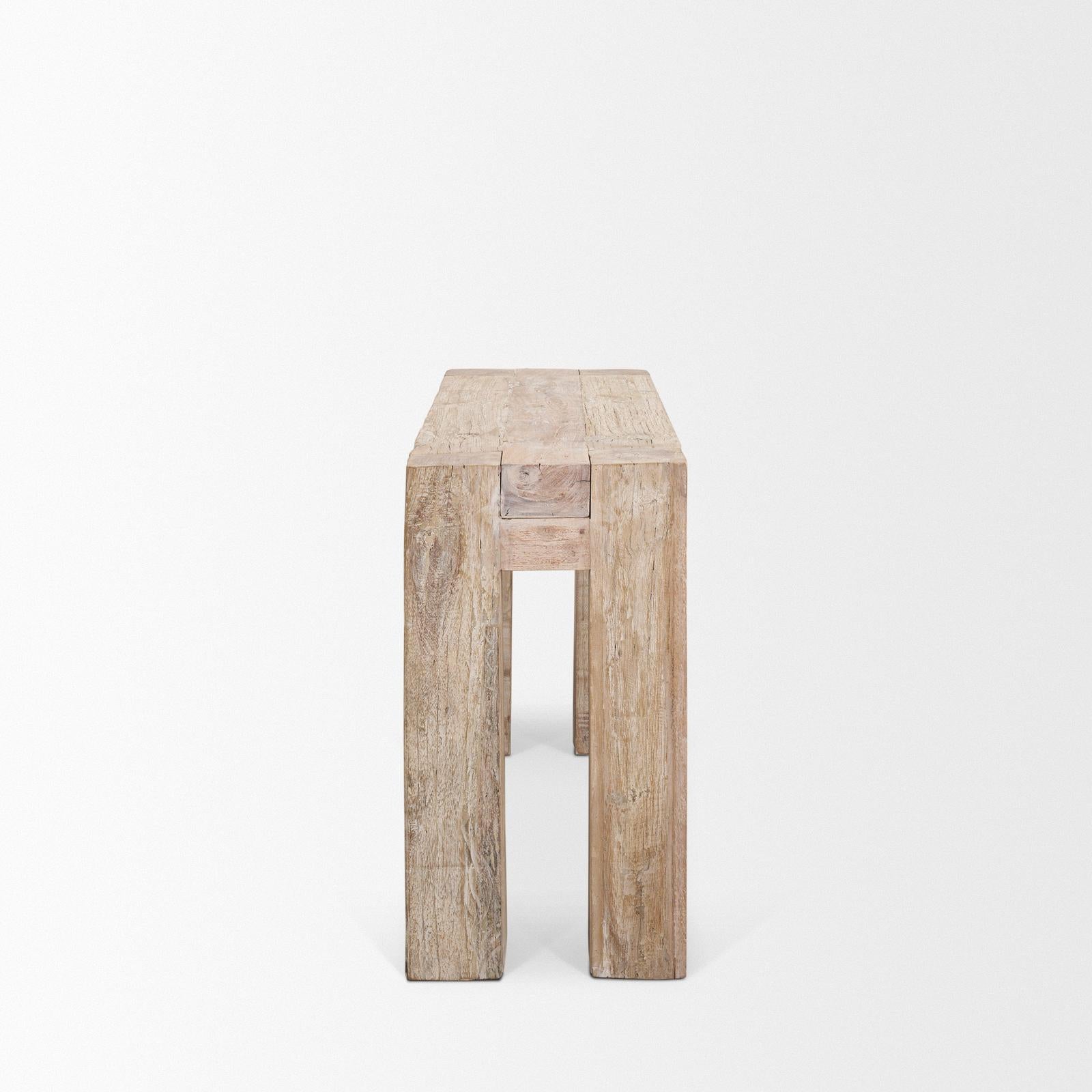 Mercana McArthur Whitewash Reclaimed Wood Console Table