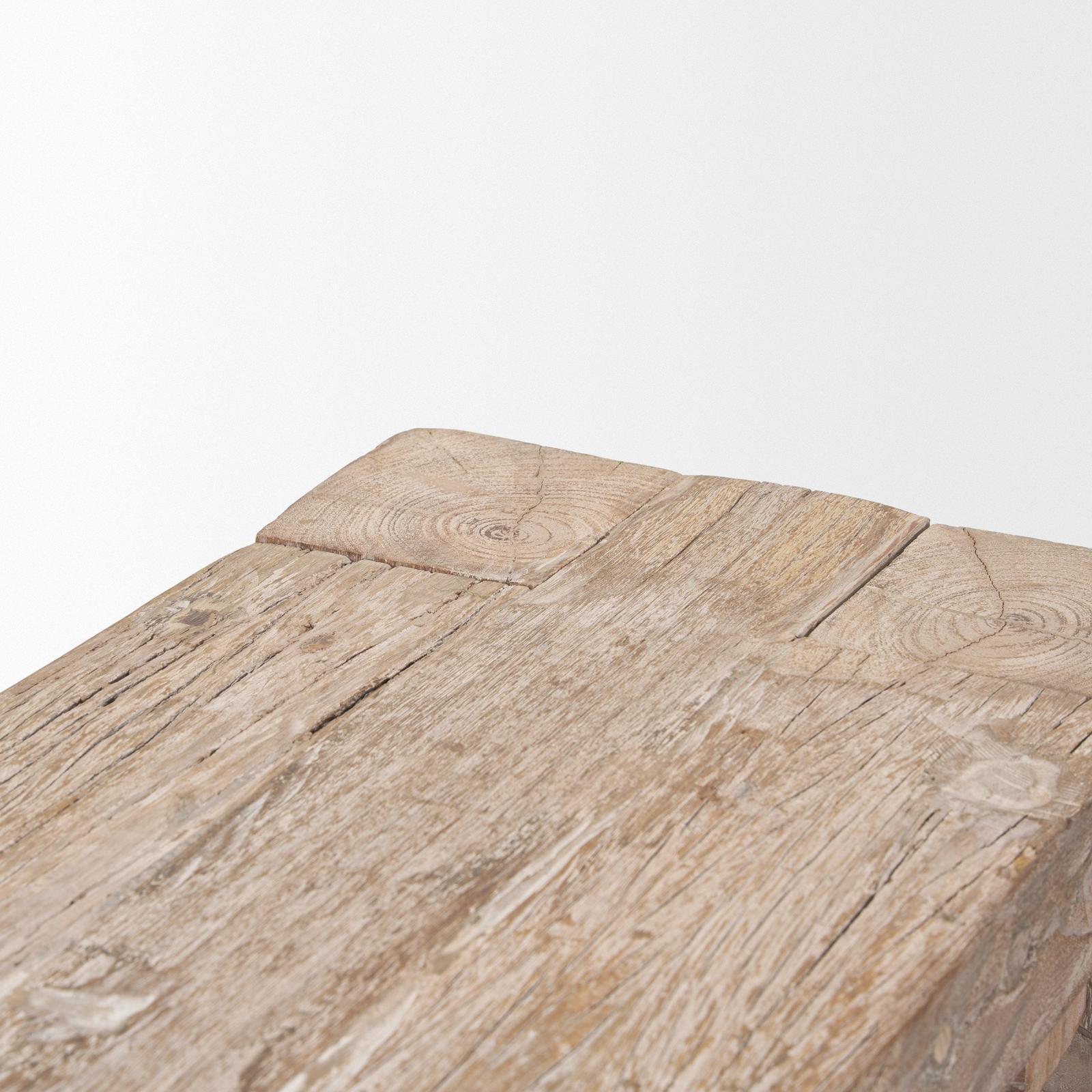 Mercana McArthur Whitewash Reclaimed Wood Bench TOP