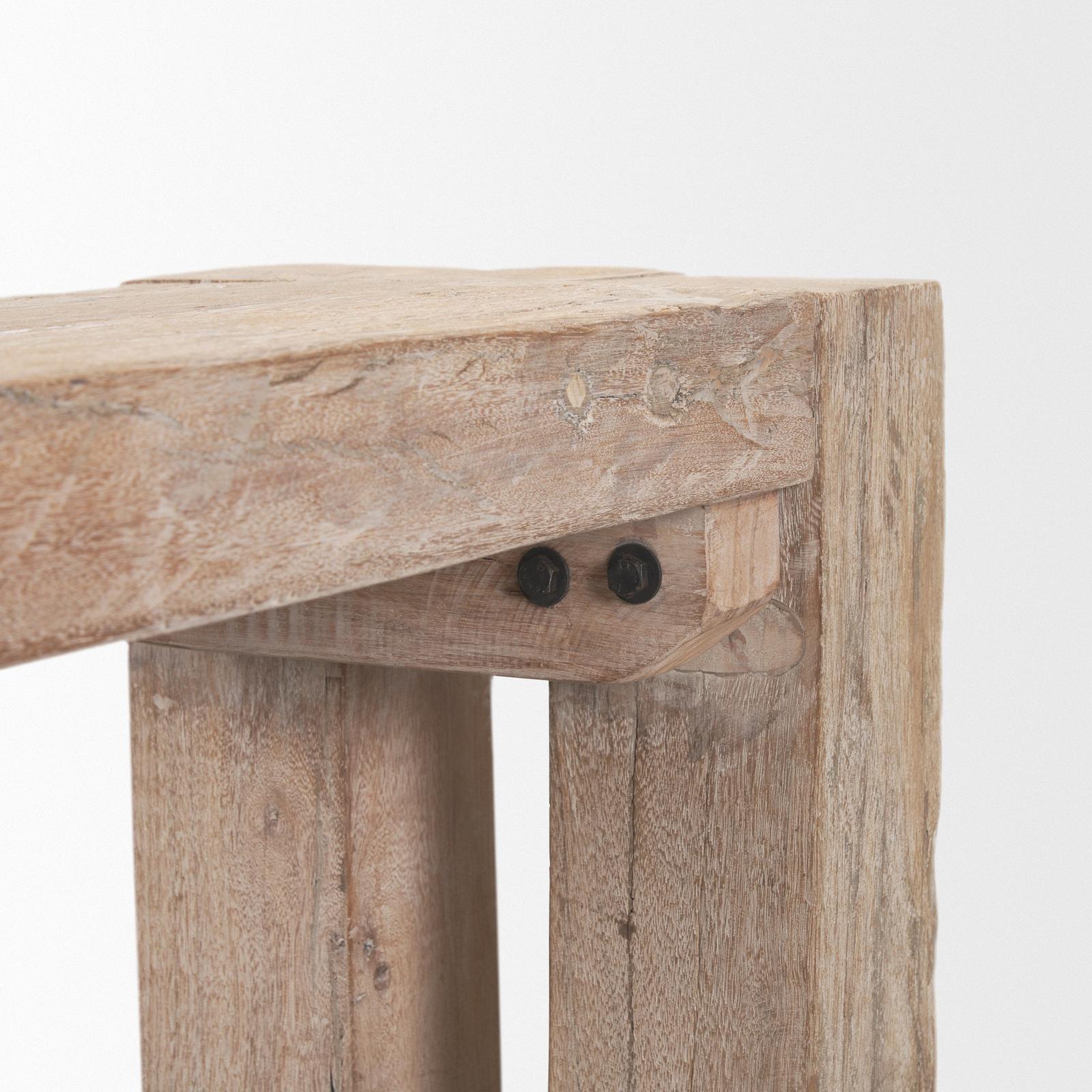 Mercana McArthur Whitewash Reclaimed Wood Bench TOP