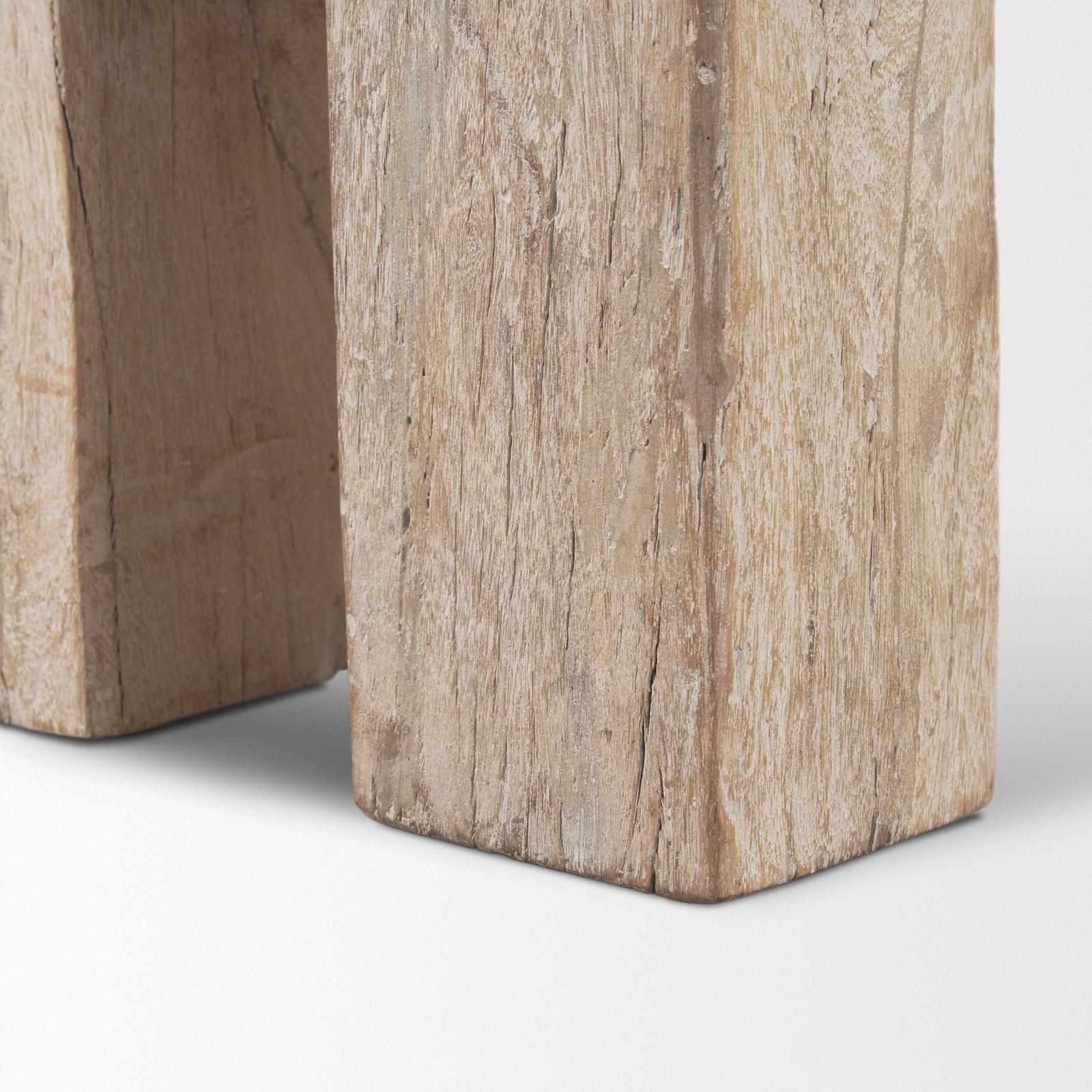 Mercana McArthur Whitewash Reclaimed Wood Bench TOP