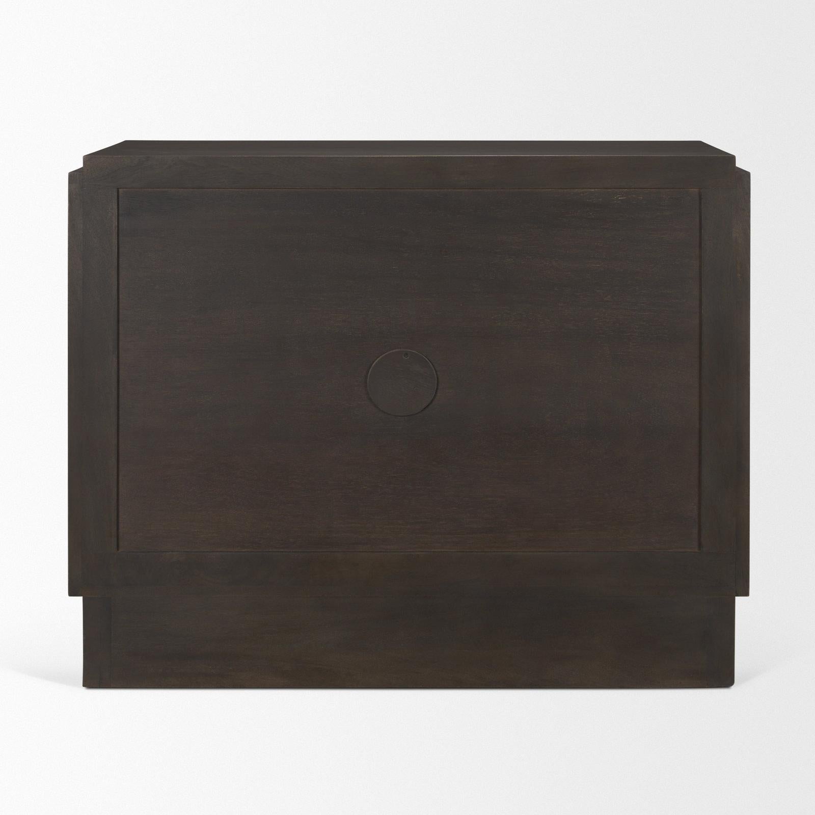 Mercana Wagner Dark Brown Wood w/ Arched Design Accent Cabinet