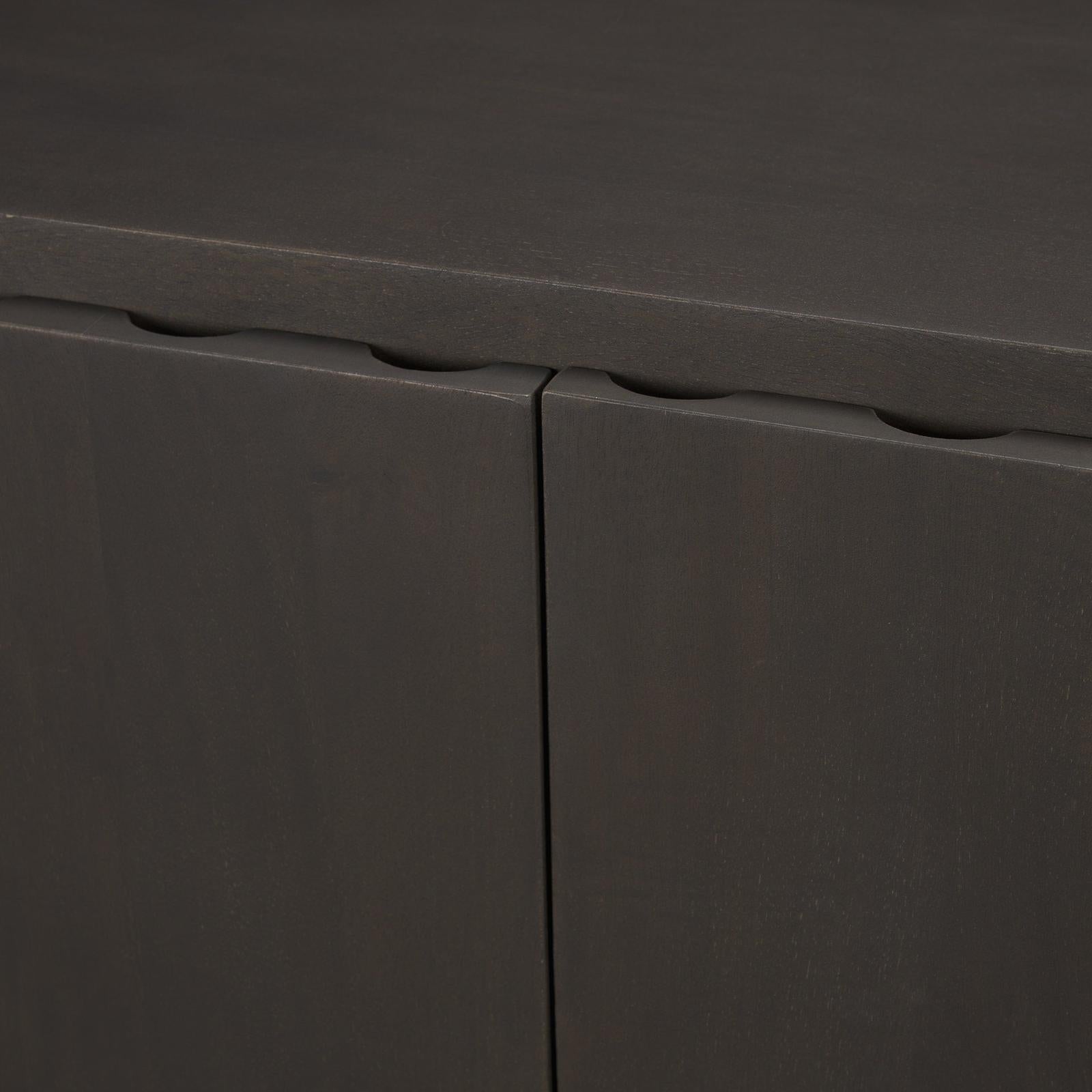 Mercana Wagner Dark Brown Wood w/ Arched Design Accent Cabinet