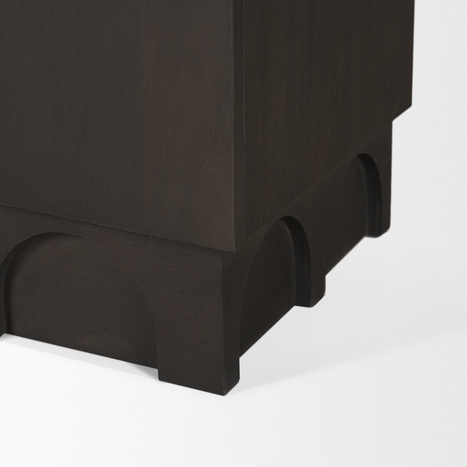 Mercana Wagner Dark Brown Wood w/ Arched Design Accent Cabinet