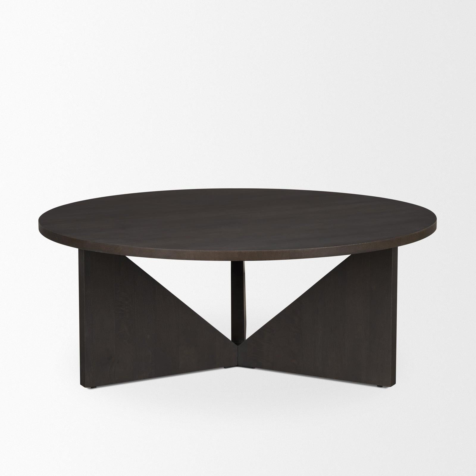 Mercana Tarro Brown Wood w/ Triangle Legs Coffee Table Clearance